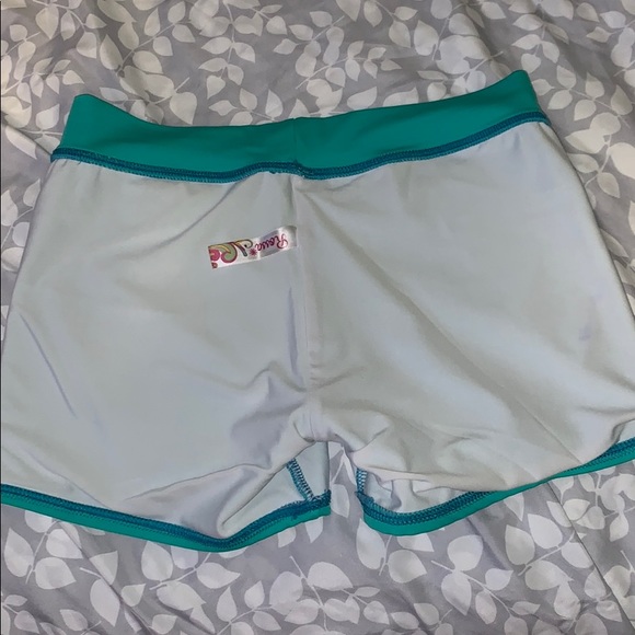 “Rossa” Aqua athletic shorts/ tights Size L - Picture 3 of 6